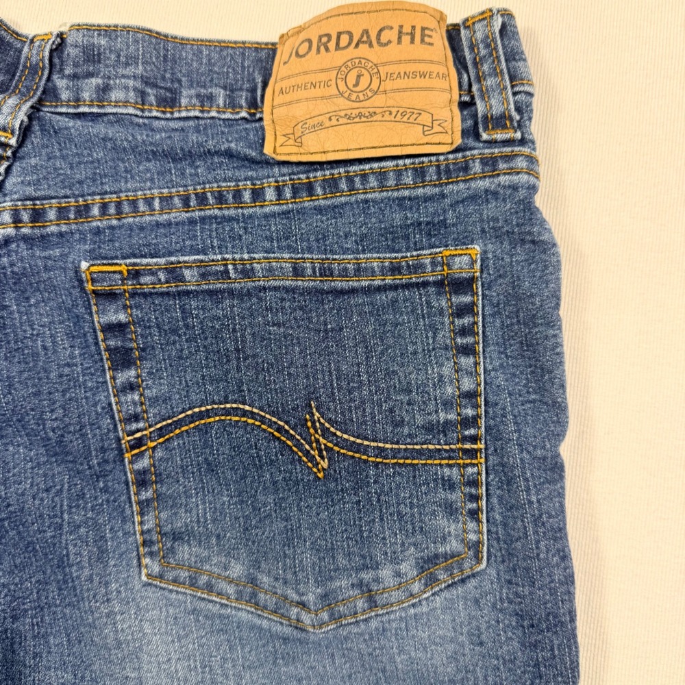 Jordache Low Rise Stretch Jeans 13/14 Petite Blue Medium Wash Bootcut Y2K Denim - Picture 14 of 15